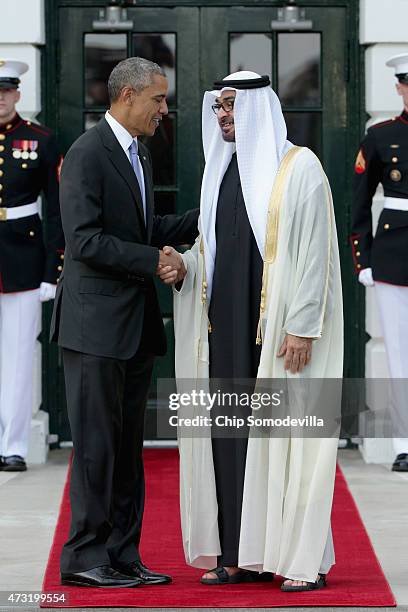 President Barack Obama welcomes Sheikh Mohammed bin Zayed Al Nahyan, Crown Prince of Abu Dhabi to the White House May 13, 2015 in Washington, DC....