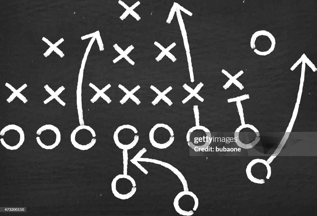 Touchdown football americano diagramma di strategia chalkboard