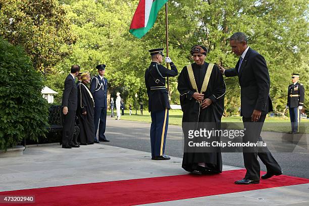 President Barack Obama welcomes Sayyid Fahad bin Mahmood Al Said, Deputy Prime Minister for the Council of Ministers' Affairs of the Sultanate of...