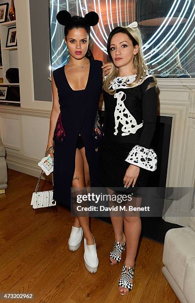 Bip Ling and a guest arrive at the closing party of 'Les 3 Etages By Dom Perignon' with Sunday Times Style on May 13, 2015 in London, England.