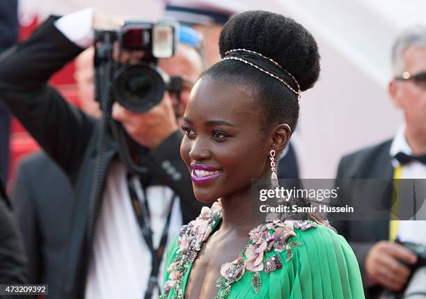 Lupita Nyong'o attends the opening ceremony and premiere of "La Tete Haute during the 68th annual Cannes Film Festival on May 13, 2015 in Cannes,...