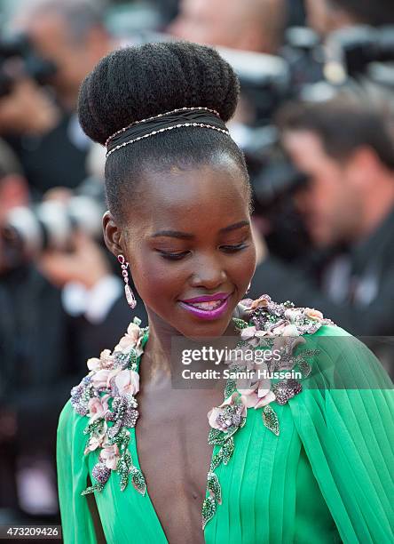 Lupita Nyong'o attends the opening ceremony and premiere of "La Tete Haute during the 68th annual Cannes Film Festival on May 13, 2015 in Cannes,...