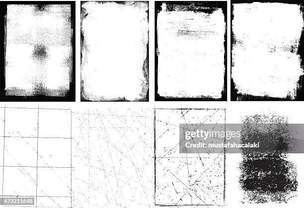 grunge frames and textures - scratched stock illustrations