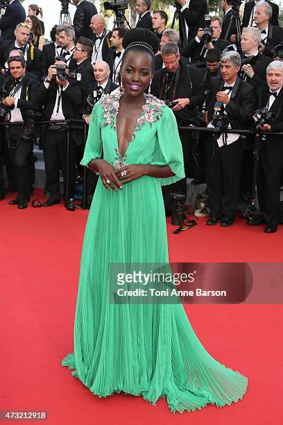 Lupita Nyong'o attends the opening ceremony and "La Tete Haute" premiere during the 68th annual Cannes Film Festival on May 13, 2015 in Cannes,...