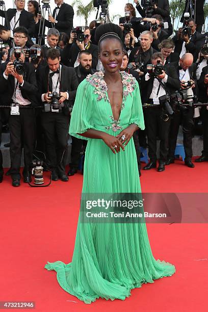 Lupita Nyong'o attends the opening ceremony and "La Tete Haute" premiere during the 68th annual Cannes Film Festival on May 13, 2015 in Cannes,...