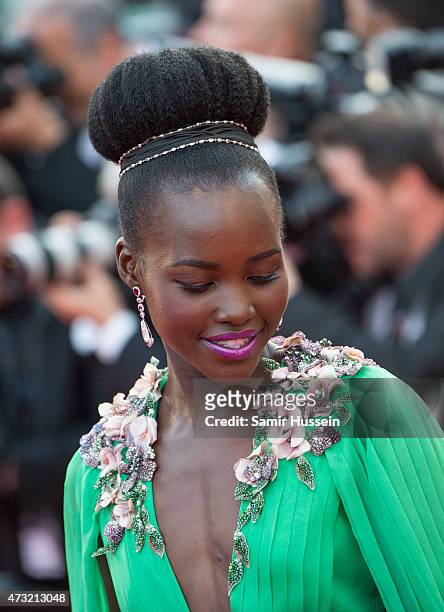 Lupita Nyong'o attends the opening ceremony and premiere of "La Tete Haute during the 68th annual Cannes Film Festival on May 13, 2015 in Cannes,...