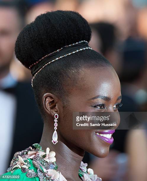 Lupita Nyong'o attends the opening ceremony and premiere of "La Tete Haute during the 68th annual Cannes Film Festival on May 13, 2015 in Cannes,...