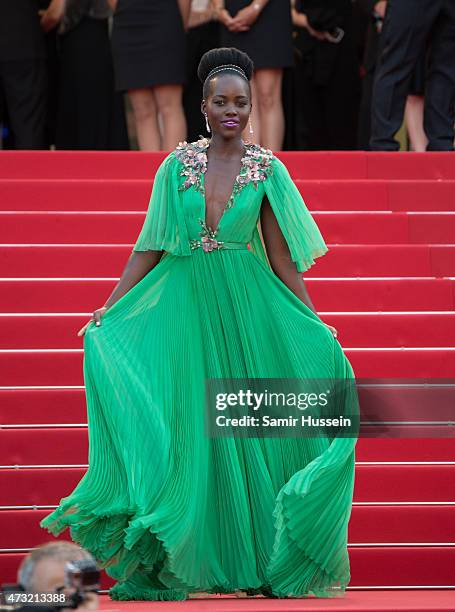 Lupita Nyong'o attends the opening ceremony and premiere of "La Tete Haute during the 68th annual Cannes Film Festival on May 13, 2015 in Cannes,...