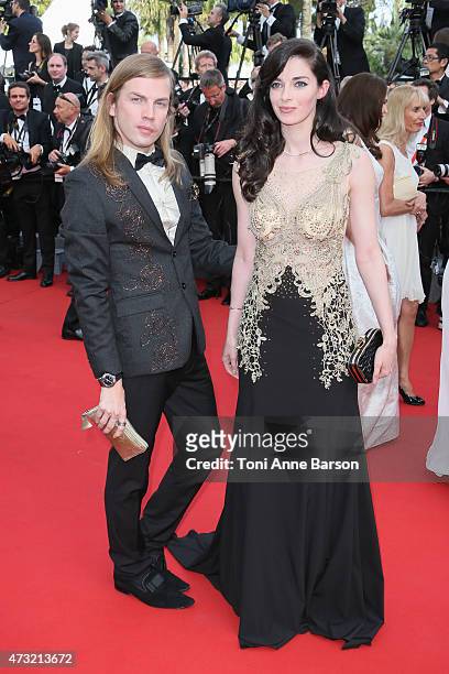 Christophe Guillarme and Sarah Barzyk attend the opening ceremony and "La Tete Haute" premiere during the 68th annual Cannes Film Festival on May 13,...