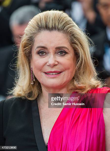Catherine Deneuve attends the opening ceremony and premiere of "La Tete Haute during the 68th annual Cannes Film Festival on May 13, 2015 in Cannes,...
