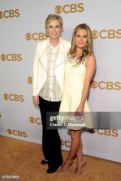 Jane Lynch and Maggie Lawson attend the 2015 CBS Upfront at The Tent at Lincoln Center on May 13, 2015 in New York City.