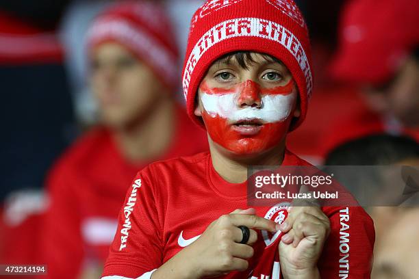 Internacional fan before the match between Internacional and Atletico-MG as part of Copa Bridgestone Libertadores 2015 round of 16, at Estadio...