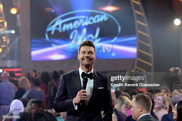 Host Ryan Seacrest speaks during "American Idol" XIV Grand Finale at Dolby Theatre on May 13, 2015 in Hollywood, California.