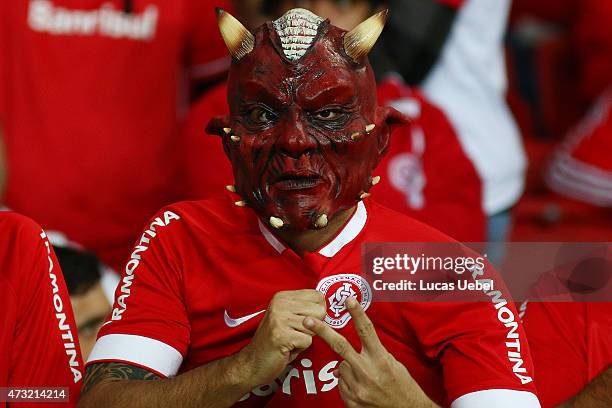 Internacional fan before the match between Internacional and Atletico-MG as part of Copa Bridgestone Libertadores 2015 round of 16, at Estadio...