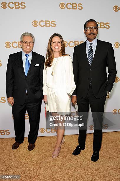 Armen Keteyian, Sharyn Alfonsi, and Bill Whitaker attend the 2015 CBS Upfront at The Tent at Lincoln Center on May 13, 2015 in New York City.