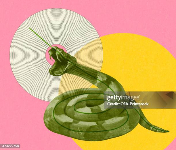 coiled snake - rattlesnake stock illustrations