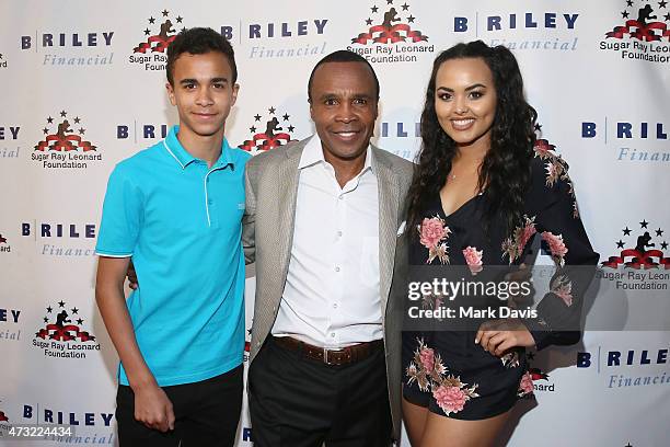 Daniel Leonard, former Boxer Sugar Ray Leonard and Camille Leonard attend B. Riley & Co. And Sugar Ray Leonard Foundation's 6th Annual "Big Fighters,...