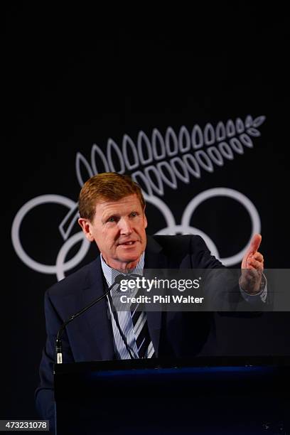 President Mike Stanley speaks during the New Zealand Olympic Committee Annual General Meeting at Eden Park on May 14, 2015 in Auckland, New Zealand.