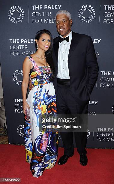 Retired basketball player Julius Erving and wife Dorys Madden attend the The Paley Center For Media hosts a tribute to African-American achievements...