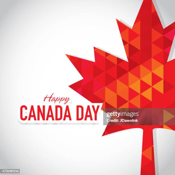 modern polygonal happy canada day celebration greeting card design template - canada day stock illustrations