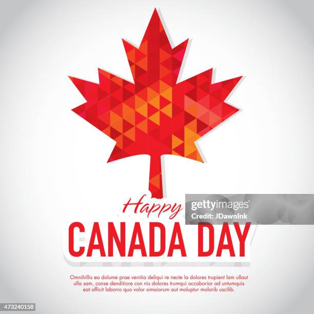 polygonal happy canada day celebration greeting card design template - polygonal meeting stock illustrations