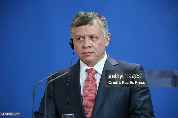 Jordan Abdullah II. Ibn al-Hussein talks on Syrian refugee-wave, humanitarian aid and Palestinian conflict, during his official visit in Germany and...
