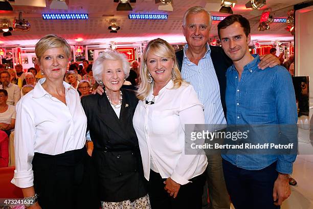 Main Guest of the show Charlotte de Turckheim posing with her family : her sister Chleophee de Turckheim, her mother Francoise, her brother Amaury de...