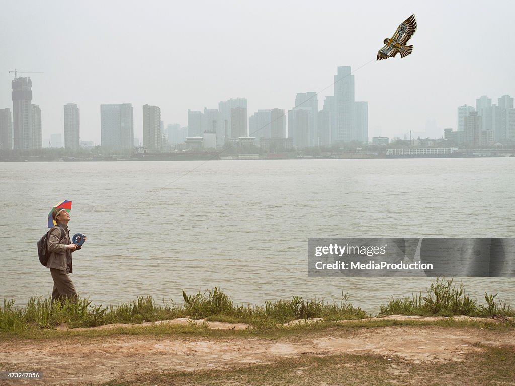 Chinese kite flyer