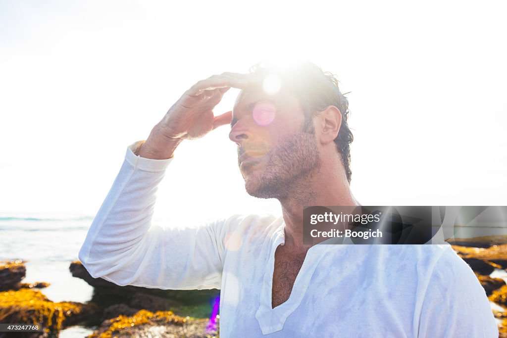 Spanish Man in 30s Beach Lifestyle Bali Indonesia