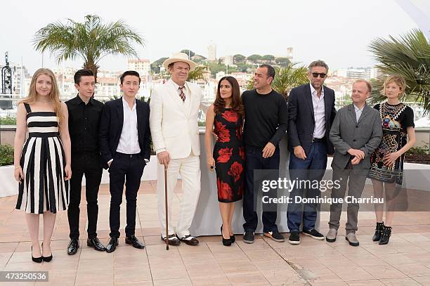 Bebe Cave, Christian Lees, Jonah Lees, John C Reilly, Salma Hayek, Matteo Garrone, Vincent Cassel, Toby Jones and Alba Rohrwacher attend the "Il...