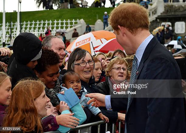 Prince Harry meets members of the public during a visit to the War Memorial Centre on May 14, 2015 in Wanganui, New Zealand. Prince Harry is in New...