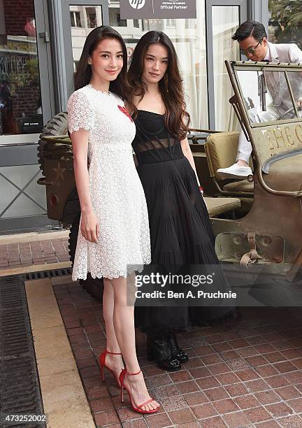 Angelababy and Shu Qi attend a photocall and Press Conference for "The Ghouls" during the 68th annual Cannes Film Festival on May 14, 2015 in Cannes,...