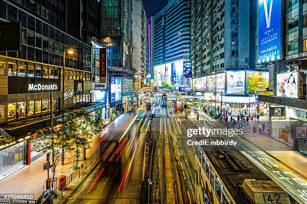 hong kong at night, causeway bay - causeway bay stockfoto's en -beelden