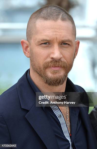 Tom Hardy attends the "Mad Max: Fury Road" photocall during the 68th annual Cannes Film Festival on May 14, 2015 in Cannes, France.