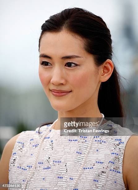 Actress Haruka Ayase attends a photocall for "Umimachi Diary" during the 68th annual Cannes Film Festival on May 14, 2015 in Cannes, France.