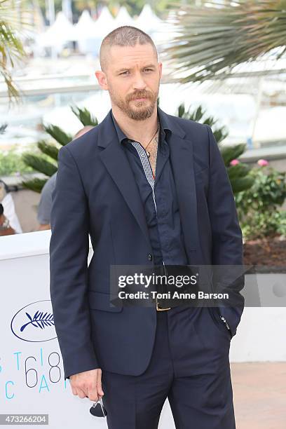 Tom Hardy attends the "Mad Max: Fury Road" photocall during the 68th annual Cannes Film Festival on May 14, 2015 in Cannes, France.