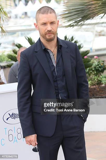Tom Hardy attends the "Mad Max: Fury Road" photocall during the 68th annual Cannes Film Festival on May 14, 2015 in Cannes, France.