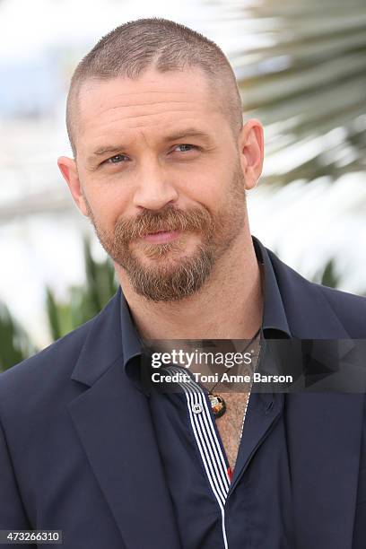 Tom Hardy attends the "Mad Max: Fury Road" photocall during the 68th annual Cannes Film Festival on May 14, 2015 in Cannes, France.