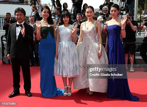 Director Hirokazu Koreeda and actresses Masami Nagasawa, Suzu Hirose, Haruka Ayase and Kaho attend the Premiere of "Umimachi Diary" during the 68th...