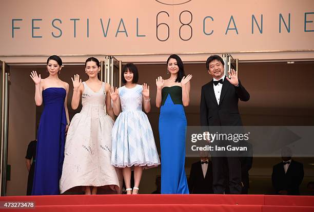 Actresses Kaho, Haruka Ayase, Suzu Hirose, Masami Nagasawa, and director Hirokazu Koreeda attend the Premiere of "Umimachi Diary" during the 68th...