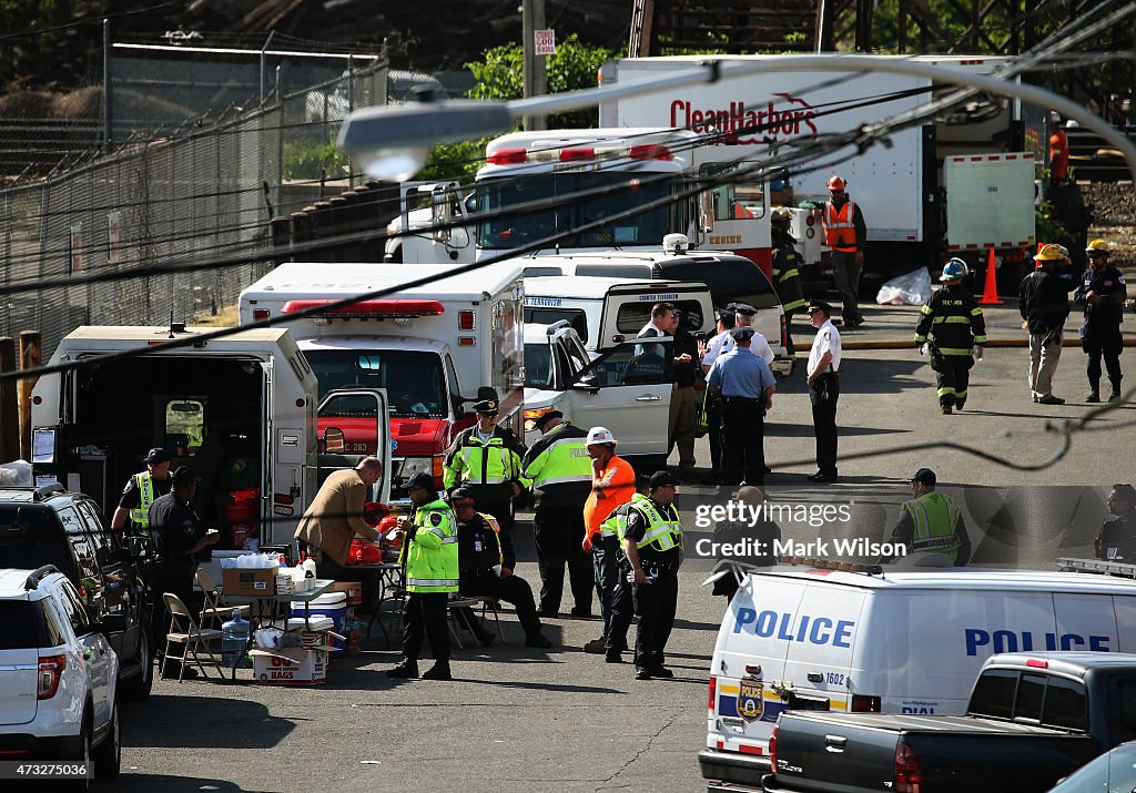 Investigation And Cleanup Efforts Continue At Amtrak Crash Site In Philadelphia