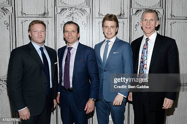 David Silverman, Chris Fussell, Tatum Collins and General Stanley McChrystal visit AOL Build at AOL Studios In New York on May 14, 2015 in New York...