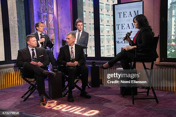 Chris Fussell, David Silverman, Tatum Collins, and General Stanley McChrystal attends General Stanley McChrystal Visits AOL Build at AOL Studios In...