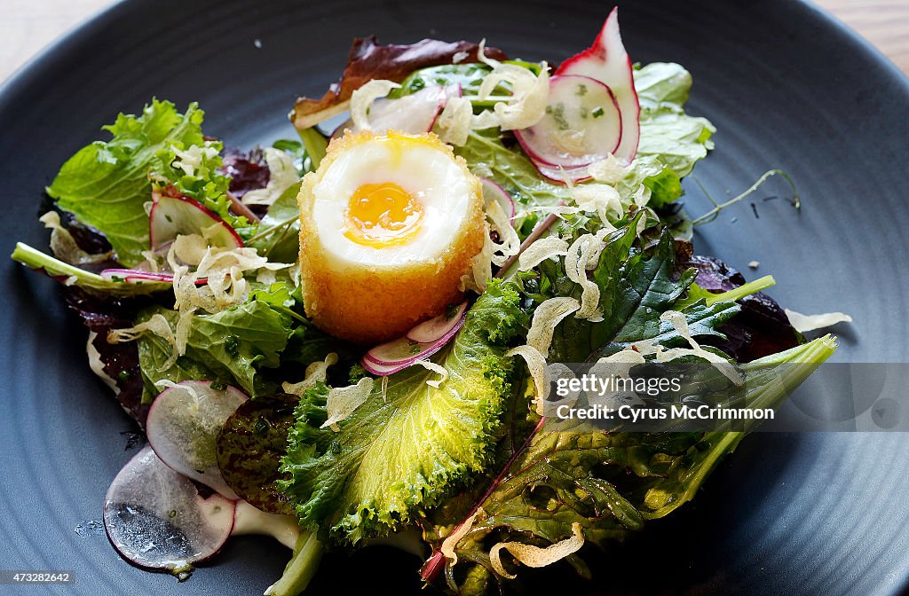 Chef/owner Steve Redzikowski creating  meals with produce he had just selected at the Red Wagon Organic Farms in Boulder County.