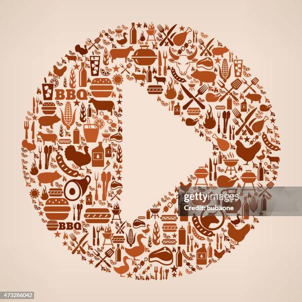 play button summer barbecue invitation vector background - drinking soda outside stock illustrations