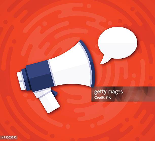 speech bubble message bullhorn - holding speech bubble stock illustrations