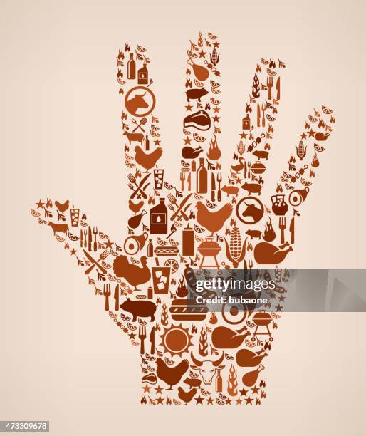 human hand summer barbecue invitation vector background - flame grill background stock illustrations