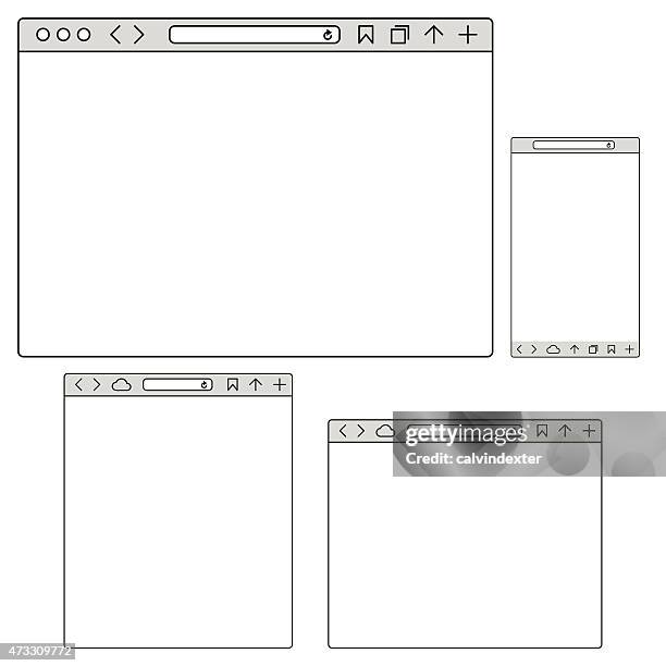 responsive internet browsers mockups - website wireframe stock illustrations