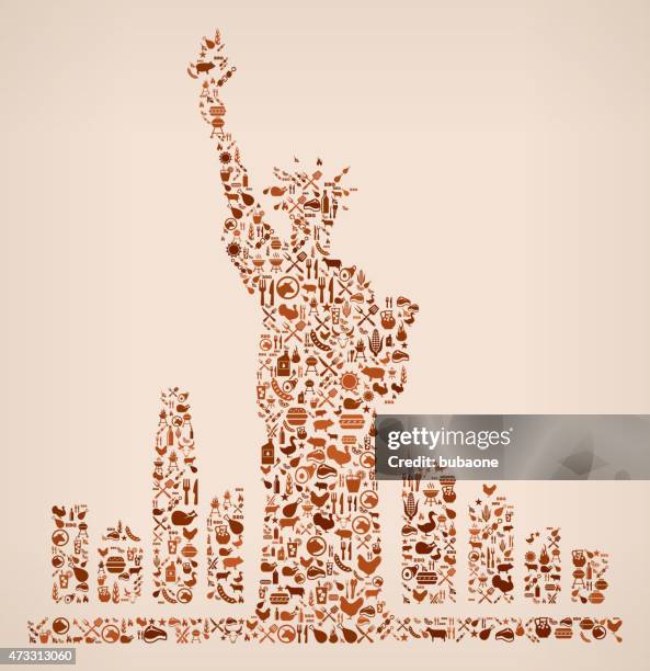 statue of liberty summer barbecue invitation vector background - flame grill background stock illustrations