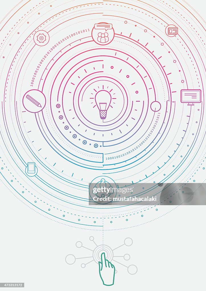 Touch To Create Creative Touch Process High-Res Vector Graphic - Getty Images